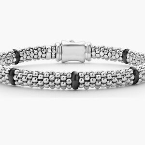 LAGOS Silver and Black Beaded Bracelet
